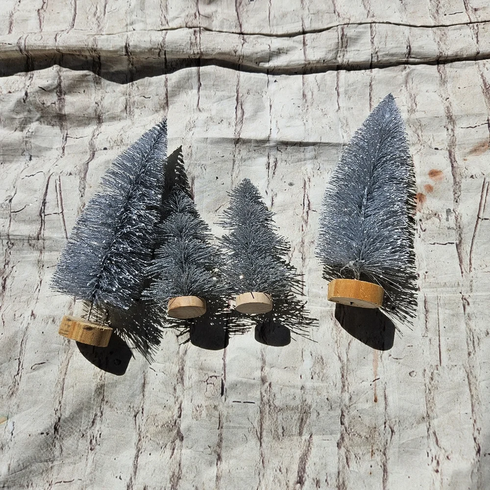 Mini Silver Christmas‎ Tree Decor For Table, Village